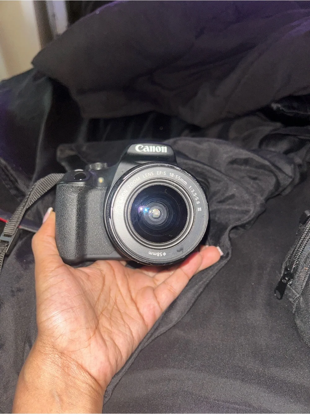 Canon Black DSLR with 18-55mm Lens